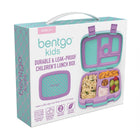 Bentgo Kids Prints 5-Compartment Lunch Box - Mermaid Scales-Designed with 2 kid-friendly latches that are easy for small hands to open and close