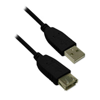 USB 2.0 AA Ext M/F, 15ft, Black, (6542)-Allows for speeds of up to 480 Mbps