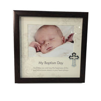 Elegance My Baptism Day Frame 7" x 5" with Cross Icon-What a great gift for the special person in your life that is celebrating their Baptism, Confirmation or First Communion.