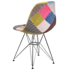 Flash Furniture Elon Series Milan Patchwork Fabric Chair with Chrome Base-Upholstered Polypropylene Molded Structure