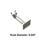 Azar Displays 2" Glass Filled Nylon Pegboard Scan Hooks, White, 50 Pack-Fits to standard pegboard or slat wall