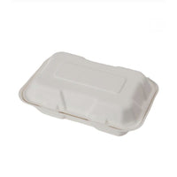 Eco-Packaging Compostable Sugarcane Rectangular Clamshell Container - 200 Pack-Compostable rectangular container