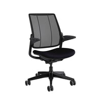 Humanscale Diffrient Smart Task Chair - Black-Featuring Humanscale's weight-sensitive, mechanism-free recline, Smart automatically adjusts to the body weight of each sitter to provide perfect recline support.
