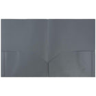JAM Paper Plastic POP Two Pocket Folders, Grey, 12 Pack (382Egyg)-Grey