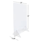 Eddie's Plexiglass Sneeze Guard - 23"W X 32"H - Clear Acrylic-Designed to be used in offices, meeting areas, shared workspaces, classrooms, libraries and restaurants