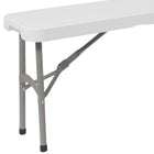 Flash Furniture 11''W x 72"L Bi-Fold Granite White Folding Bench with Carrying Handle (DADYCD183Z2)-Seats up to 3 Adults