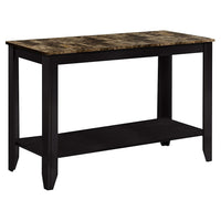 Monarch Specialties 7983S Accent Table - 44"L/Espresso Marble Top-Cappuccino marble-look laminate surface constructed from sturdy MDF and Particle Board