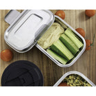 Minimal Stainless Steel Bento Box 1260 ml - Set of 2-Large ergonomic latches for easy handle