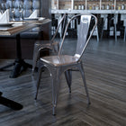 Flash Furniture Clear Coated Metal Indoor Stackable Chair-Cross Brace under seat provides extra stability