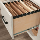 Sauder 47"W Summit Station L-Desk - Glacier Oak-Finished on all sides for versatile placement anywhere in your home