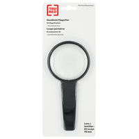TRU RED Round Glass Magnifier - 3" - 2.5x Magnification - Black-Great for proofreading and other detail work