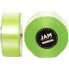 JAM Paper Double Faced Satin Ribbon, 1.5 Inch Wide x 25 Yards, Lime Green, 2 Pack (808SAligr25g)-Perfect for gift wrapping, clothes, decorating or tying around gourmet bottles, jars and gift baskets