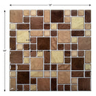 CTG Brands Multi Square Tile, 10" x 10", Brown, 6 Pack-Bricolage facile: il suffit de décoller la pellicule arrière et de coller les carreaux de dosseret auto-adhésifs à l'endroit souhaité sans colle supplémentaire, sans coulis, sans dégats et sans outils spéciaux ni expérience requis