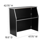 Flash Furniture - Bar pliable de 4 pieds en stratifié noir-Taille du dessus: 47,25 larg. x 16 prof. x 16,75 haut. (po)