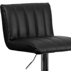Flash Furniture Contemporary Black Vinyl Adjustable Height Barstool with Vertical Stitch Back/Seat & Chrome Base-Swivel Seat