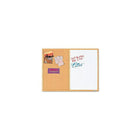 Quartet® - Tableau combiné standard, cadre en chêne, 48 po x 36 po-Tableau combiné en liège/à effacement à sec avec panneau en liège à graine fine et surface d'écriture en mélamine sur panneau dur trempé pour utilisation avec marqueurs à effacement à sec