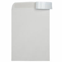 JAM Paper Open End Catalog Envelopes with Peel and Seal Closure - 9" x 12" - Light Grey - 50 Pack -Colour: Light Grey