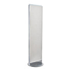 Azar Displays Pegboard Freestanding Floor Display, 16" x 60", White (700250-WHT)-White metal