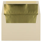 JAM Paper A8 Foil Lined Envelopes, 5.5 x 8.125, Ecru Ivory with Gold Lining, 250 Pack (332417064H)-Ecru with gold foil lined envelope
