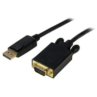 StarTech DisplayPort to VGA Adapter Converter Cable, DP to VGA 1920 x 1200, Black, 15 Ft.-Connect a DisplayPort source directly to a VGA display or projector, with no additional adapters or cables
