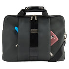 Vangoddy sac à bandoulière pour ordinateur portable 13,3 po, grise et noir-3 poches extérieures zippées (2 à l'avant, 1 plus grande à l'arrière)