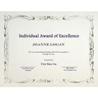 St. James Elite Bond Certificates, White Linen with Deco Silver Foil Design, 24lb, 8 1/2" x 11", 12 Pack-Free downloadable templates from www.first-base.com