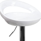 Flash Furniture – Tabouret de bar ajustable contemporain en plastique blanc et à pied chromé (CHTC31062WH)-Taille du siège: 16 po larg. x 12.5 po prof.