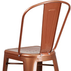 Flash Furniture 30" High Copper Metal Indoor-Outdoor Barstool with Back-Seat Size: 14''W x 14''D