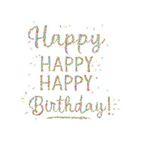 WallPops - Kit d'art mural anniversaire le plus heureux-Kit d'art mural fête festive avec la citation, "Joyeux, heureux, joyeux anniversaire!"