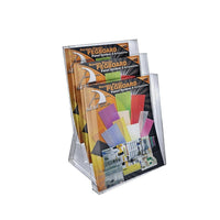 Azar Displays 3-Tier Letter Size Modular Brochure Holder For Counter, 2 Pack (252304)-Use on counter top for printed material