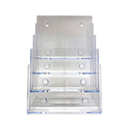 Futech 4-Bay Countertop Brochure Holder - Holds 8-1/2" x 11" Literature - Acrylic - 9.25" W x 13.25" H x 7" D - 2 Pack (CTS0142)-Clear Acrylic