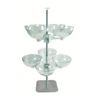 Azar Quad Arm Bowl Tower with 8 Plastic Bowls, 14" Diameter (750342)-Floor display with 8 bowls