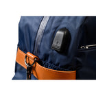 CHAMPS The Weekender Smart Water-Proof Nylon Duffle Bag with Charging Port - Navy-USB charging port and cable for charging on-the-go