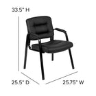Flash Furniture Flash Fundamentals Black LeatherSoft Executive Reception Chair with Black Metal Frame, BIFMA Certified-10