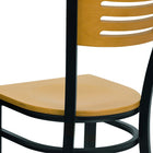 Flash Furniture HERCULES Series Black Slat Back Metal Restaurant Chair - Natural Wood Back & Seat-.625'' Thick Plywood Seat