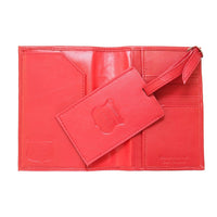 Ashlin Amsterdam RFID Blocking Passport Wallet, Red-RFID shield passport wallet bifold cover.