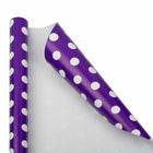 JAM Paper Gift Wrap - Polka Dot Wrapping Paper - 25 sq. ft. - Purple with White Polka Dots-The perfect square footage for quickly and easily wrapping your presents