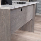 Sauder 59"W East Rock L-Desk - Ashen Oak-Open shelf for additional storage of books, planner, and more
