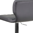 Flash Furniture Contemporary Grey Vinyl Adjustable Height Barstool with Vertical Stitch Back & Chrome Base - 2 Pack-Height Adjustable Seat with Gas Lift