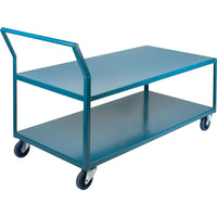 Kleton Heavy-Duty Low Profile Shop Carts, Capacity: 1200 Lbs., Overall Height: 40", Overall Depth: 72"-No. of Shelves: 2