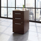 Sauder Affirm 3-Drawer Mobile Pedestal - Noble Elm-Two small drawers with metal runners and safety stops for notepads, your planner, and more