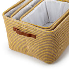 Truu Design Boho Storage Basket, Set of 3, 15 x 7.5 inches, Yellow/Neutral-6