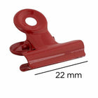 JAM Paper Metal Bulldog Clips - Small - 22mm - Red - 25 Pack-Size: 22mm