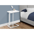 Monarch Specialties 3468 Accent Table - 25"H /White/White Metal-Assembly required: Illustrated instructions and all hardware are provided for convenience (additional tools may be needed)
