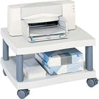 Safco Wave Design Mobile Under Desk Printer Stand with Casters, White/Charcoal-Grey shelves accented with charcoal columns