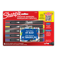 Sharpie Creative Markers - Water-Based Acrylic - Bullet Tip - Assorted Colours - 5 Pack-Creative markers with a paint-like ink that won't bleed through paper