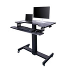 Rocelco 40" Mobile Adjustable Height Standing Desk w/ Enhanced Vertical Range-Use as a standalone workstation or as an extension to your current desk.