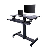 Rocelco 40" Mobile Adjustable Height Standing Desk w/ Enhanced Vertical Range-Use as a standalone workstation or as an extension to your current desk.