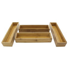 Cathay Importers Bamboo Stackable Rect Organizer 12"W x 3"D x 2"H - Natural - 4 Pack-Carbonized bamboo, smooth finish