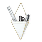 Umbra Trigg Wall Display, Large, White and Brass (470752-524)-Designer: Moe Takemura